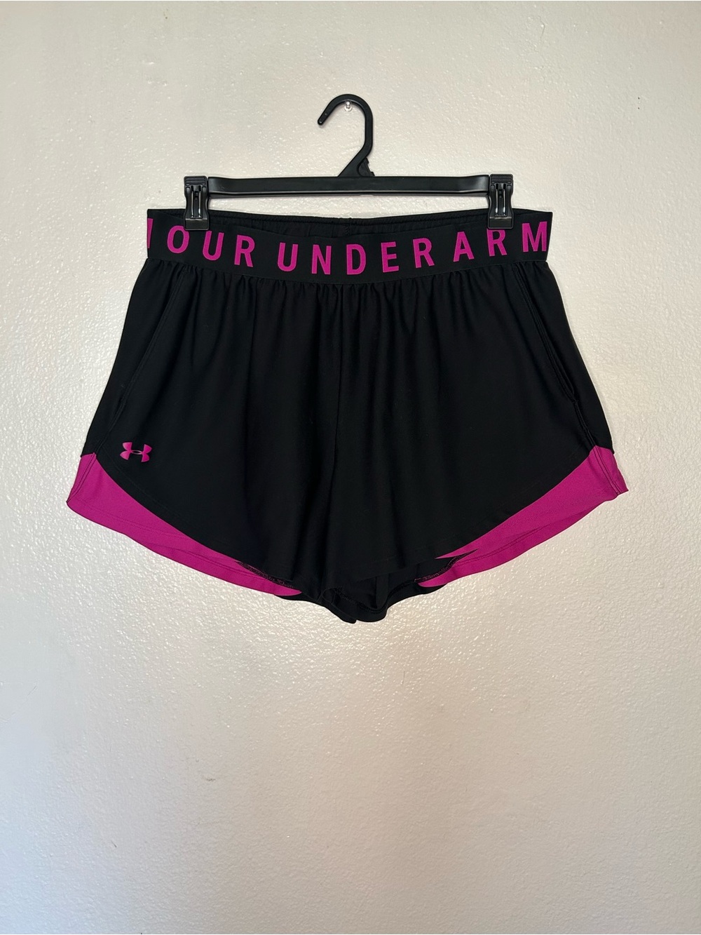 Under Armour Black Athletic Shorts with Pink Trim